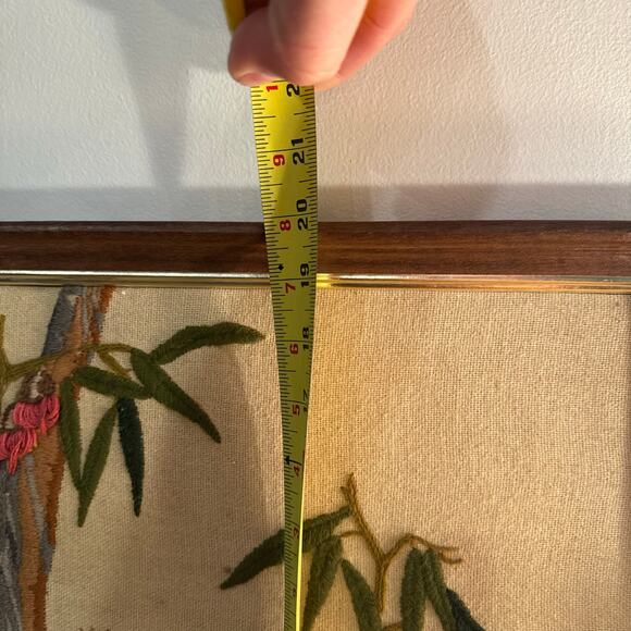 Vintage 1970s Koala Crewel Embroidery Wall Art 16x20 Wood Framed Art - BUB - Picture 3 of 5